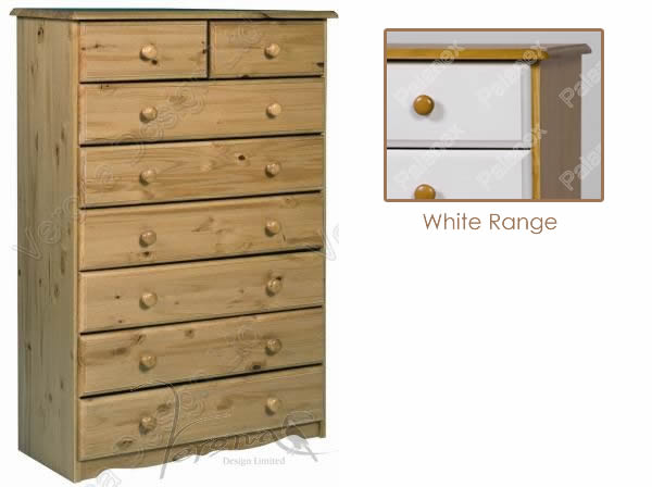 Verona Chest of Drawers 6 + 2 Drawers | White